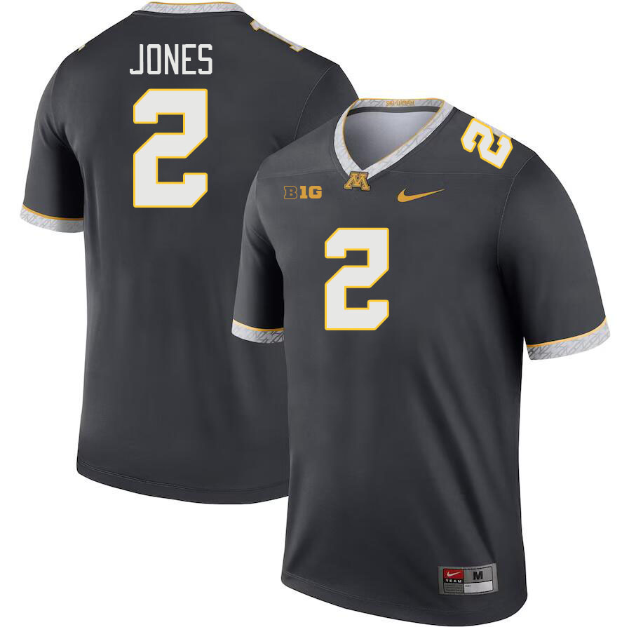 Men #2 Tre'Von Jones Minnesota Golden Gophers College Football Jerseys Stitched Sale-Charcoal - Click Image to Close